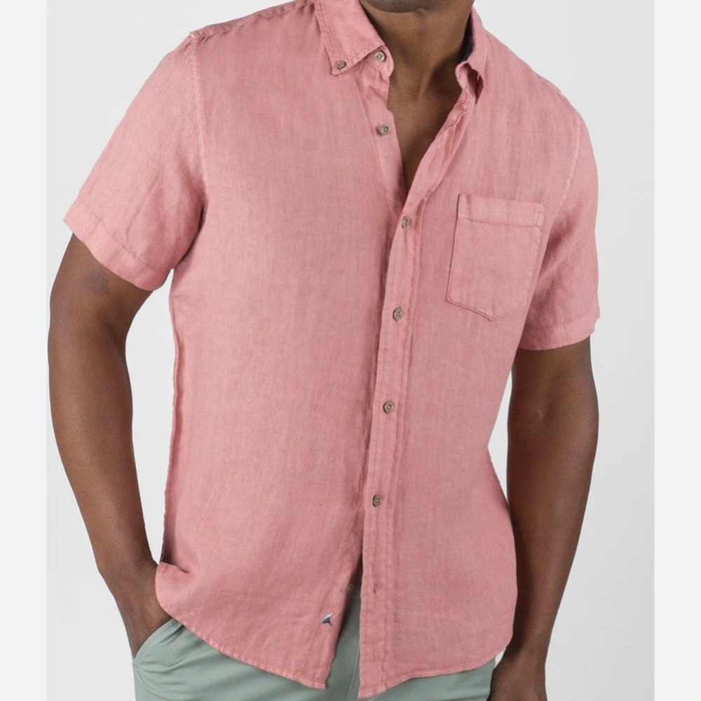 Tailor Vintage Pink Casual Button Down Shirt M